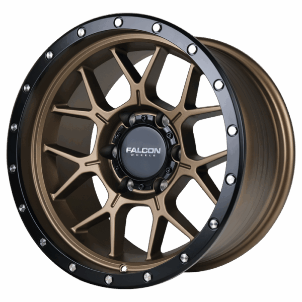 Falcon Offroad TX Titan 17x9 6x139.7 -12 Matte Bronze w/Matte Black Ring - Image 3